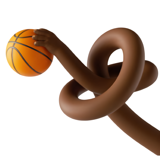 Hero hand with basketball